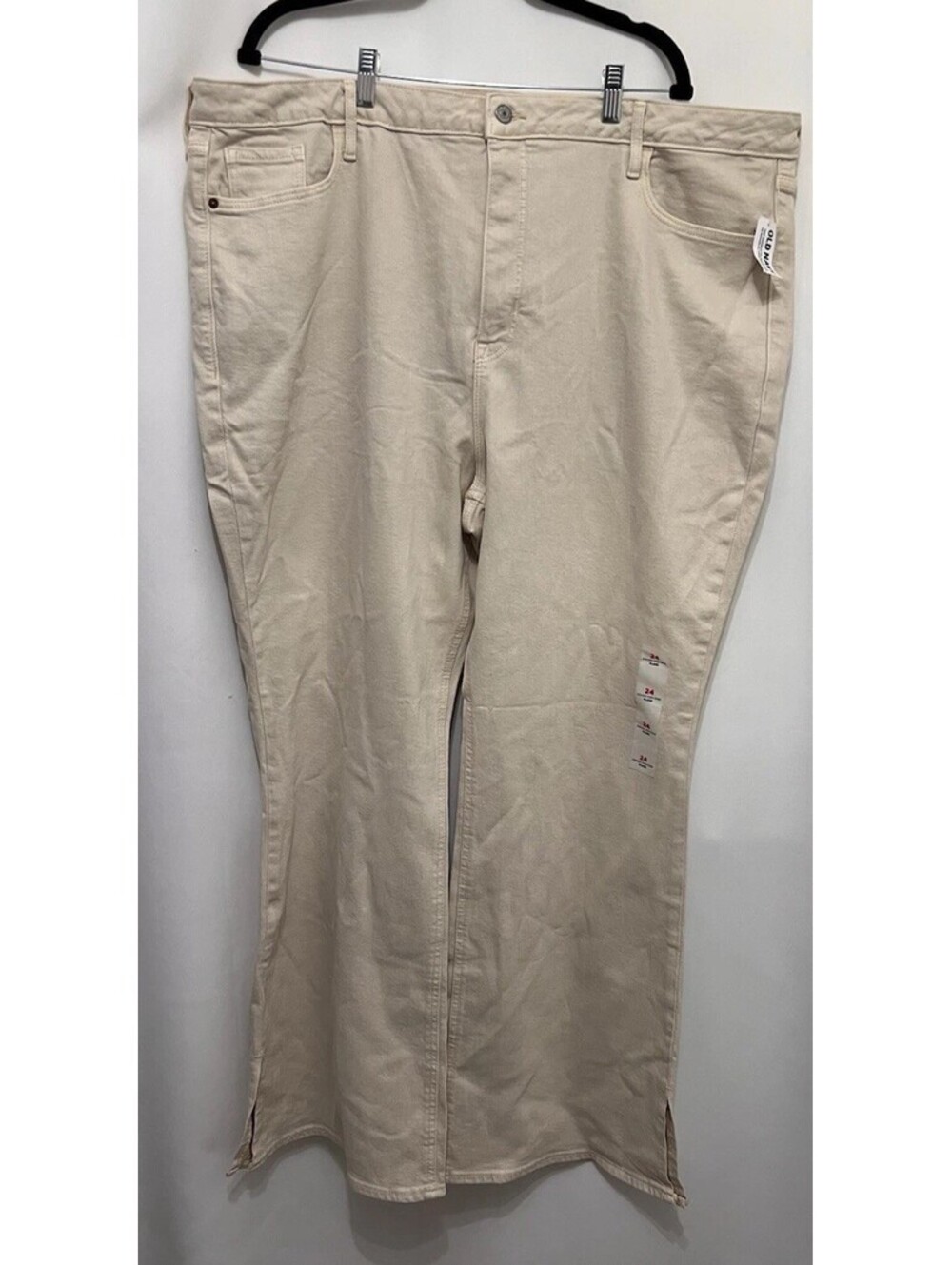 New Old Navy Plus Size 24 Higher High-Rise Flare Jeans Cream Beige NWT